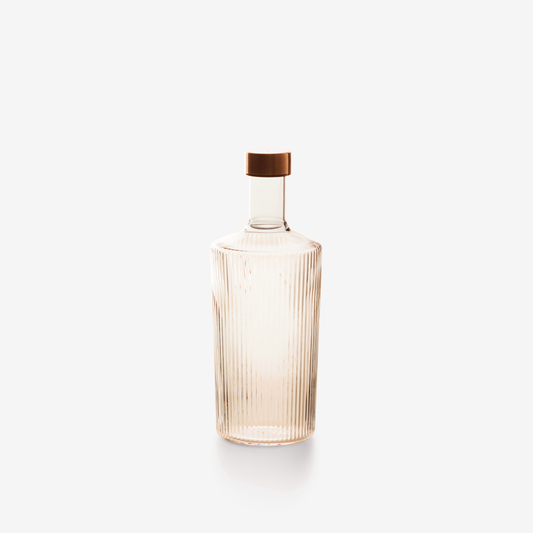 Ribbed Glass Bottle - Peaches