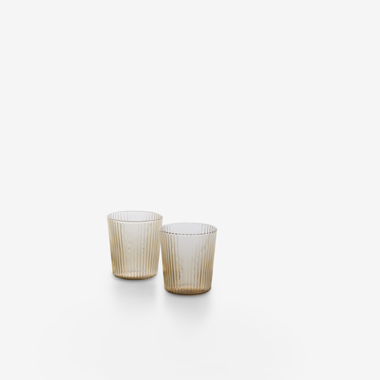 Ribbed Glass Tumblers (set of 2) - Peaches