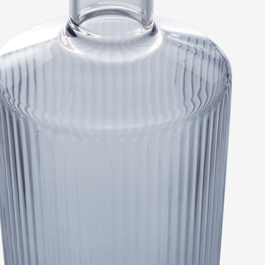 Ribbed Glass Bottle - Indigo