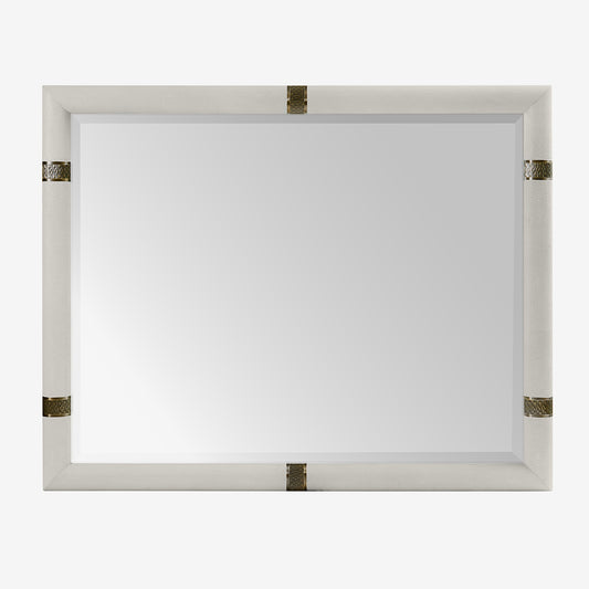 NEW Shagreen & Metal Mirror - Linen