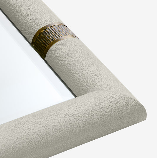NEW Shagreen & Metal Mirror - Linen