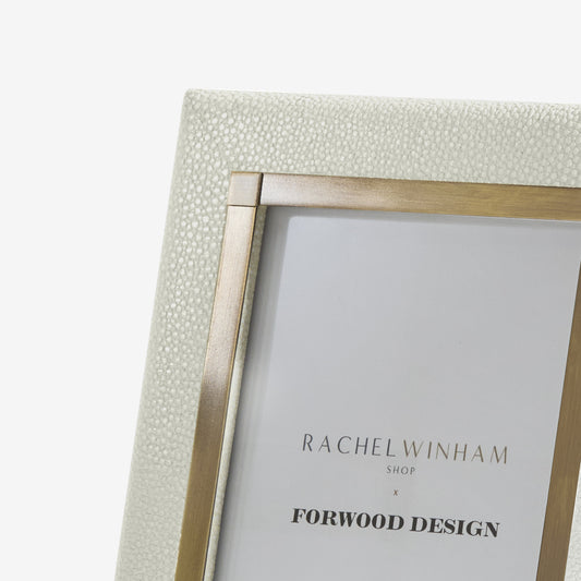 NEW Shagreen & Metal Photo Frame - Linen
