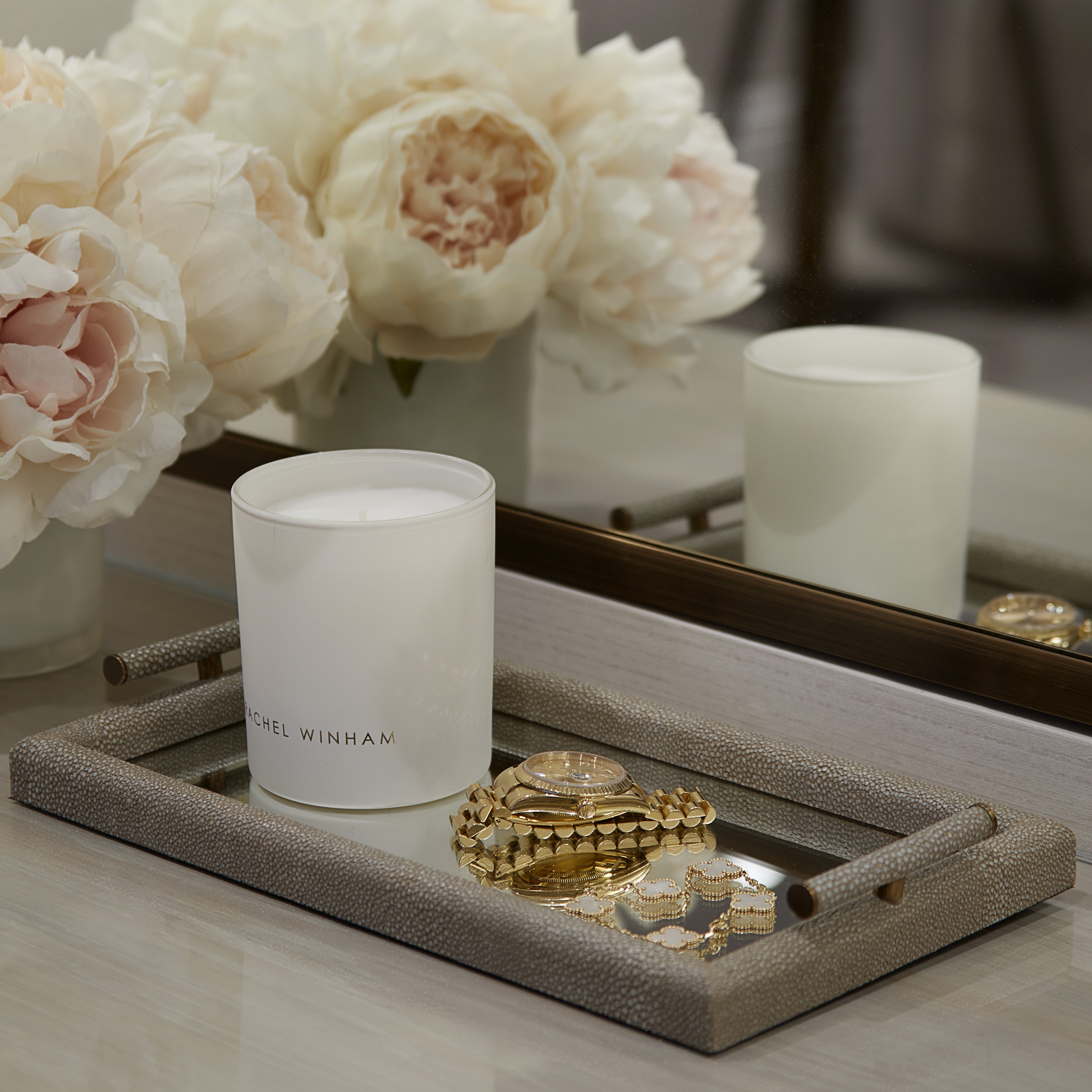 Luxurious Cream Shagreen Vanity Tray | Rachel Winham Shop – Rachel ...